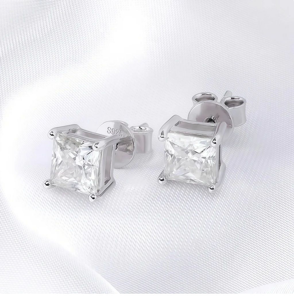 Princess Cut Moissanite Earrings