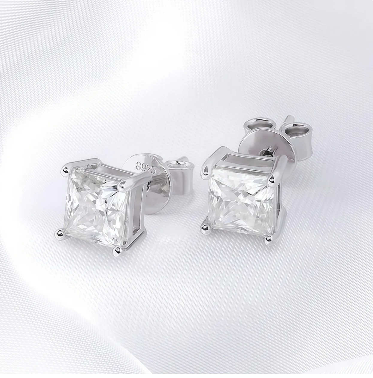 Princess Cut Moissanite Earrings