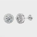 Halo Moissanite Earrings