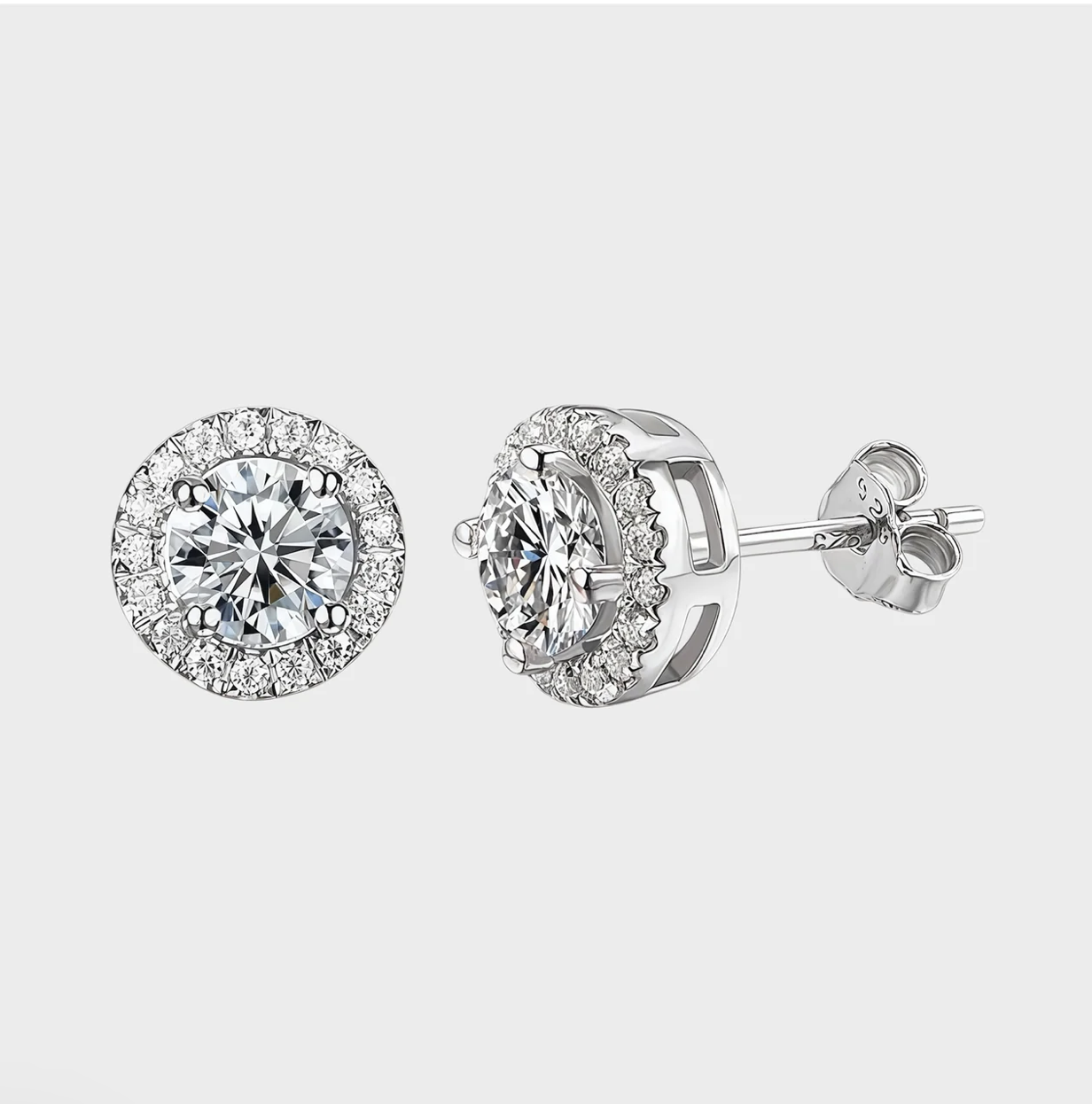 Halo Moissanite Earrings
