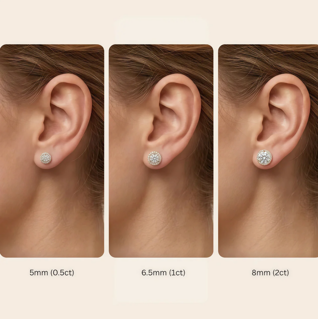 Halo Moissanite Earrings