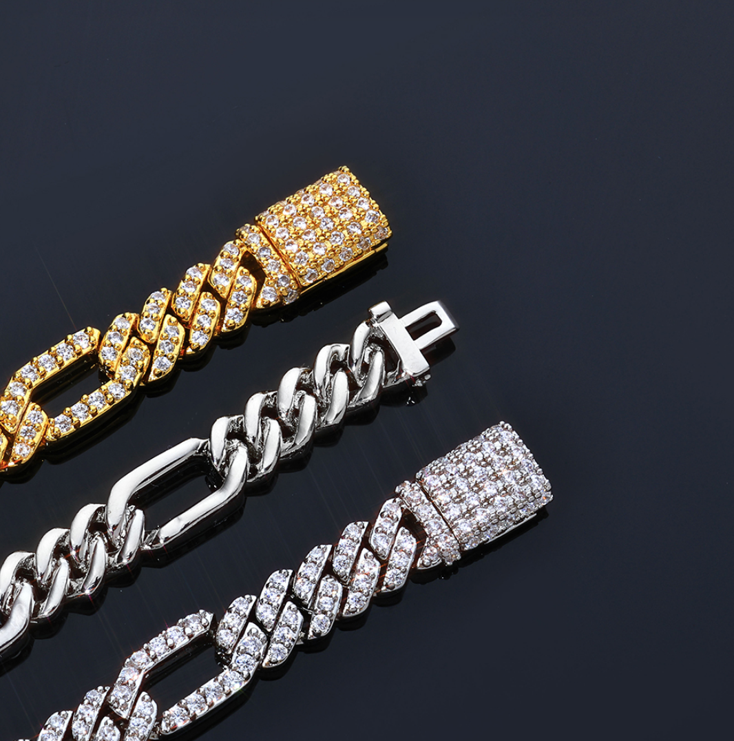 CZ 7mm Figaro Bracelet