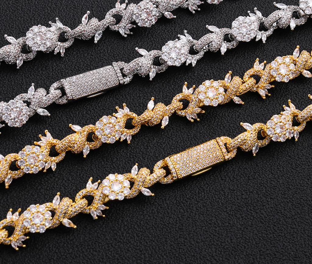 CZ flower Rope Chain