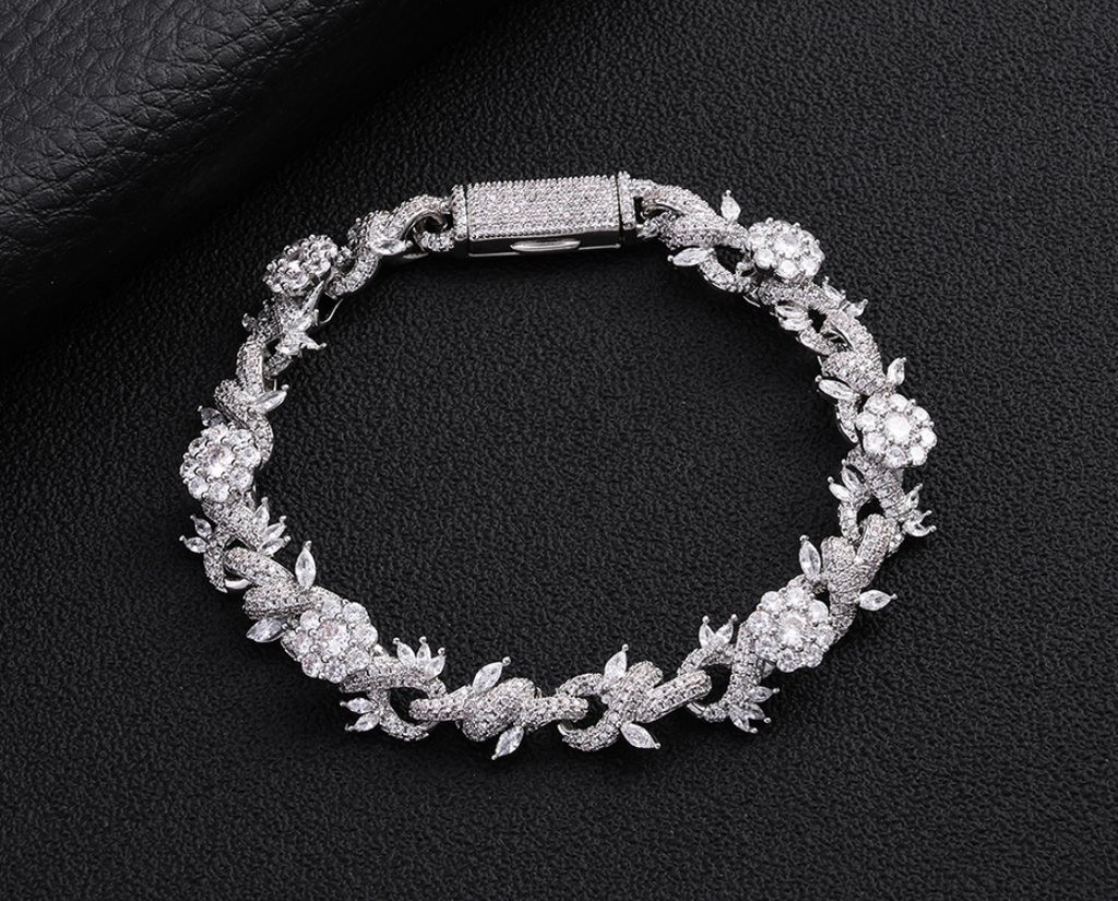 CZ flower Twist Bracelet