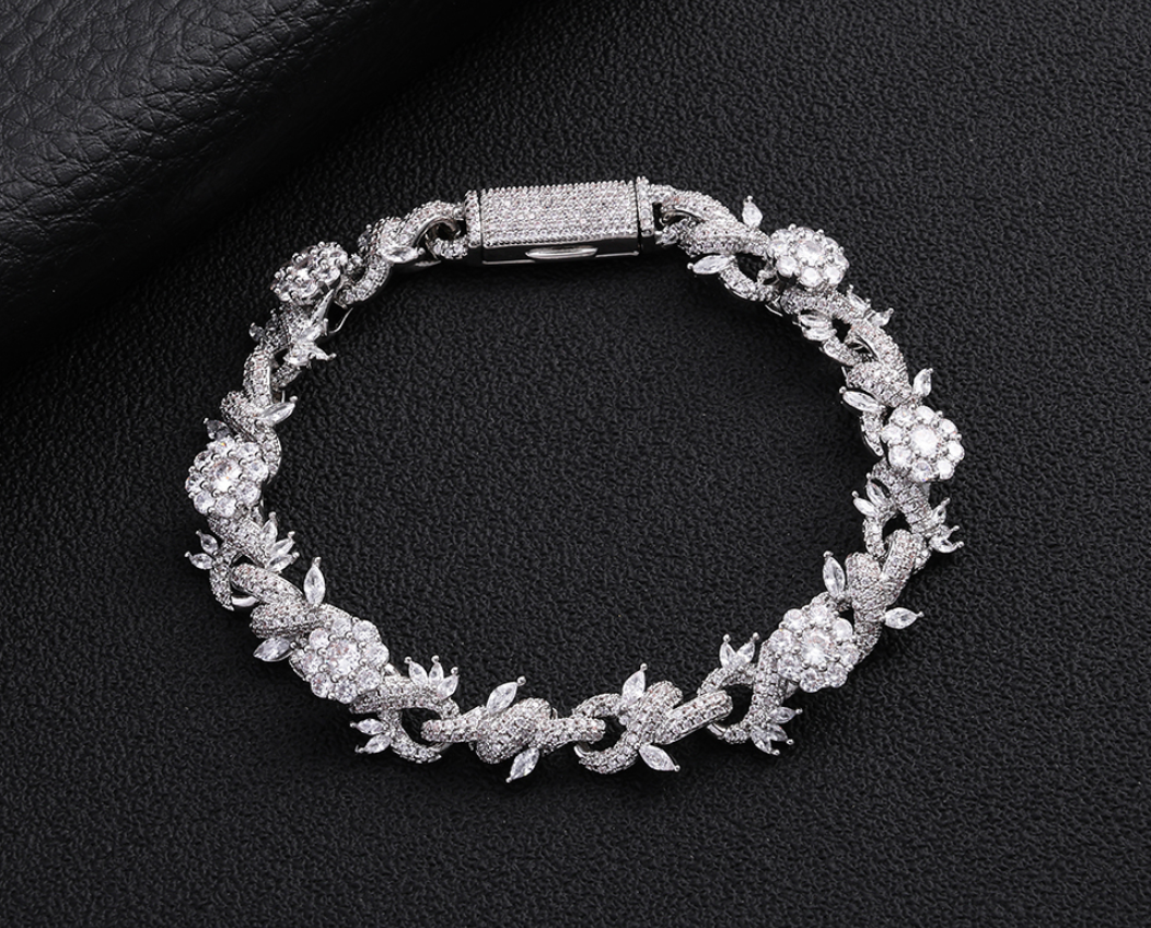 CZ flower Twist Bracelet