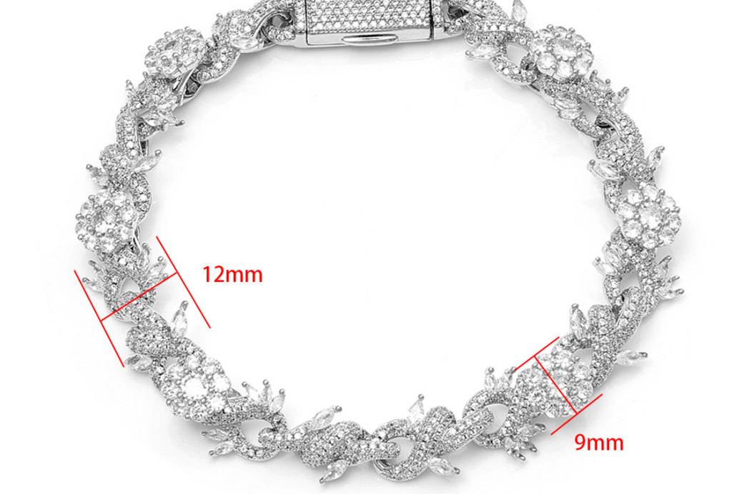 CZ flower Twist Bracelet