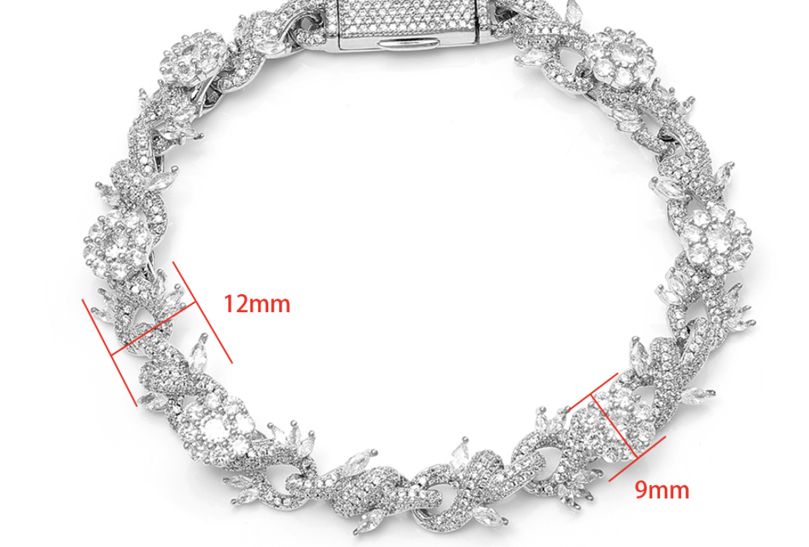 CZ flower Twist Bracelet